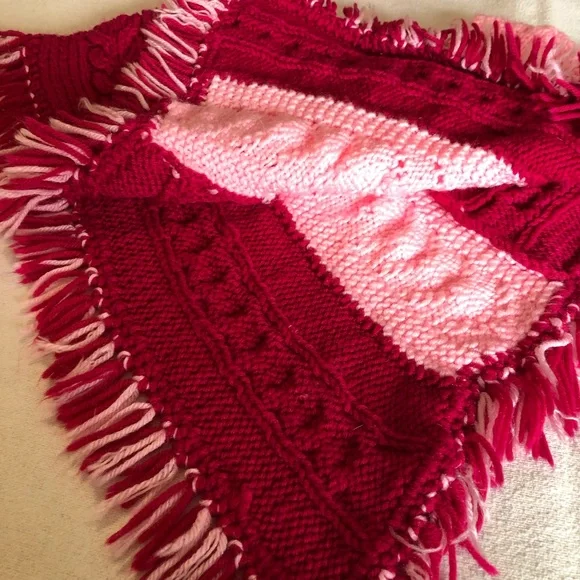 Child’s Pink crochet pancho - Picture 6 of 8